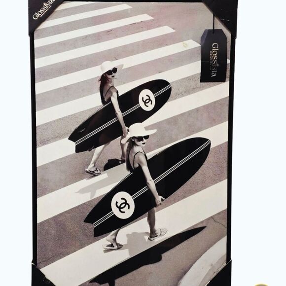 Glossista Ebellished Art CHANEL Surfboard Framed Wall Decor - Picture 2 of 7